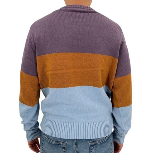 NWT AYR The Yachty Moma Mens Purple Tan Blue Colorblock Sweater - Picture 5 of 10
